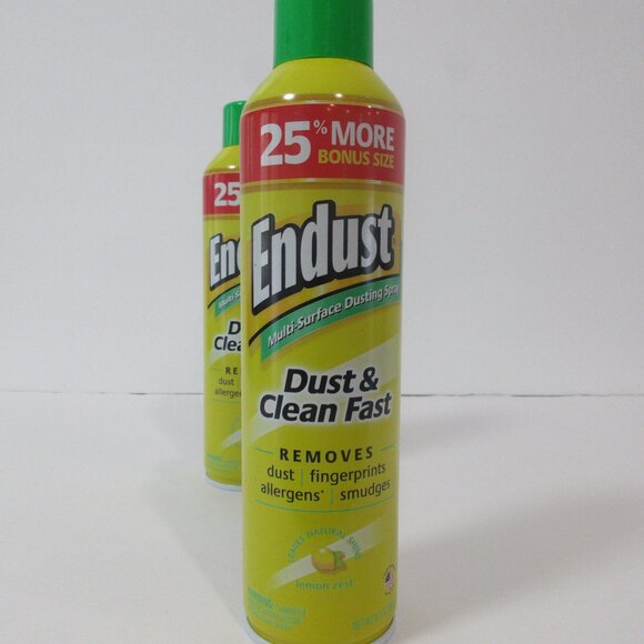 Lot of 2 Endust Multi-Surface Dusting Cleaning Spray Lemon Zest - 12.5 fl oz - Picture 2 of 6